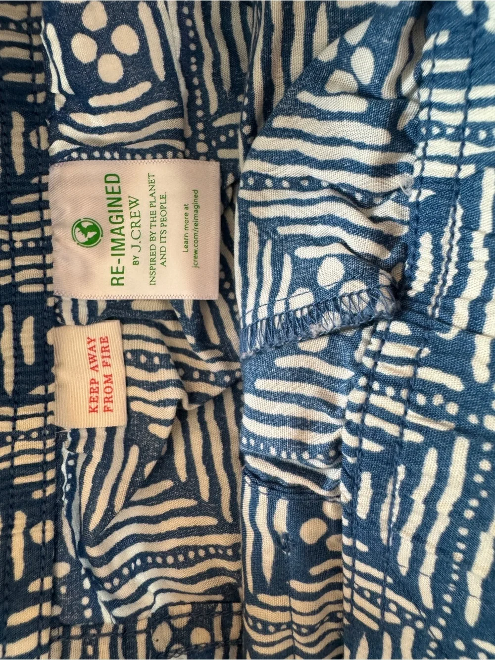 J.Crew Men’s Blue Geometric Print Drawstring Pants Medium